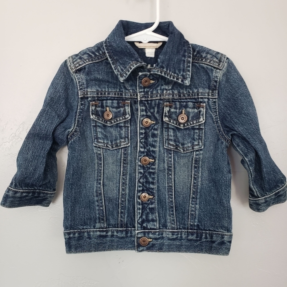 Oshkosh Genuine Kids Baby Girl 18 Month Dark Wash Denim Jean Jacket